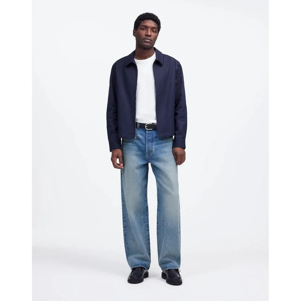 MADEWELL The Wide-Leg Jean 35x32 Medium Wash Denim NEW Casual Rigid NT829
